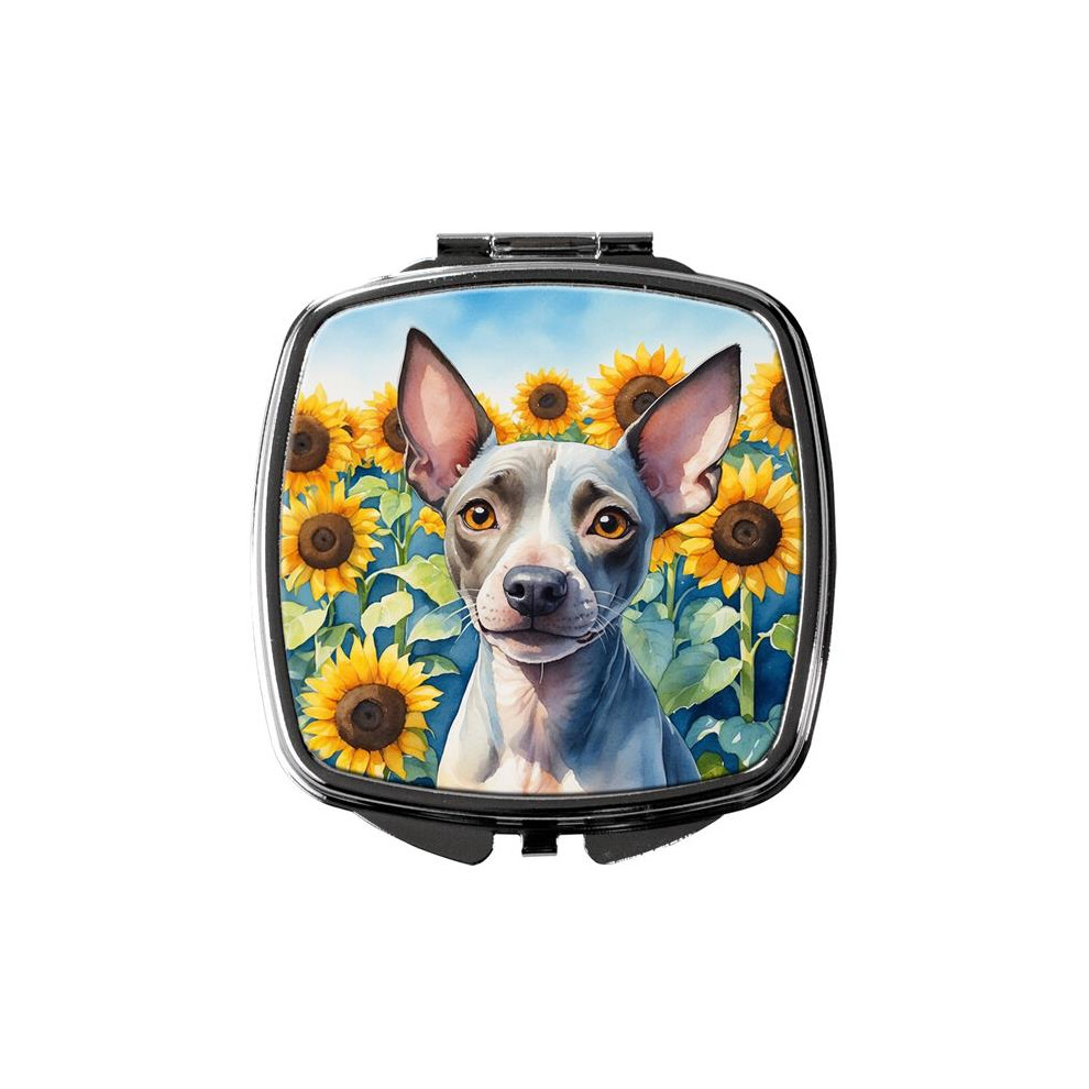 Carolines Treasures Dac6010scm 3 X 2.75 In. American Hairless Terrier In Sunflowers Compact Mirror