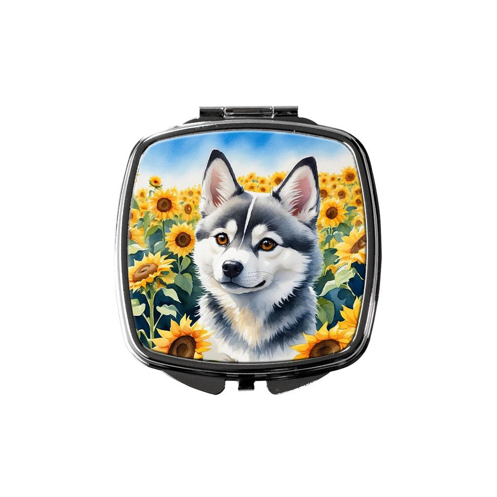 Carolines Treasures Dac6004scm 3 X 2.75 In. Alaskan Klee Kai In Sunflowers Compact Mirror