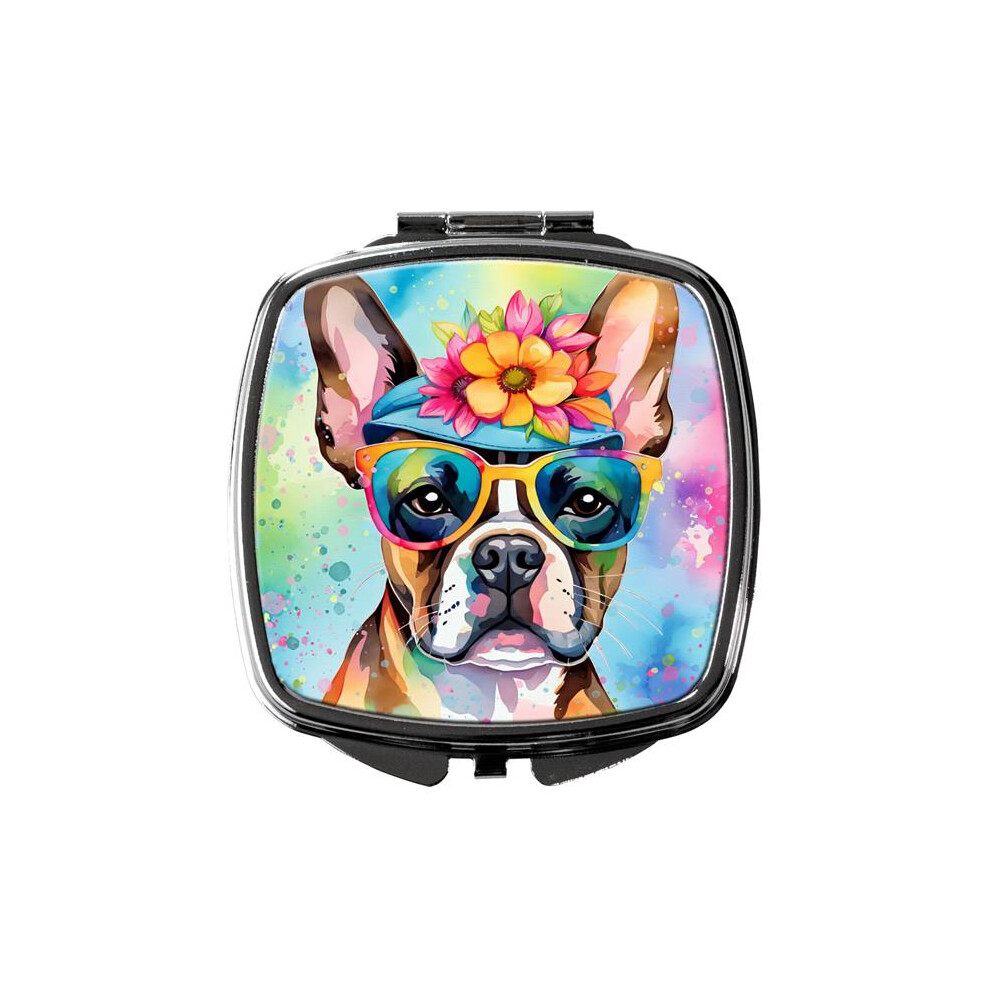 Carolines Treasures Dac2468scm 3 X 2.75 In. Boston Terrier Hippie Dawg Compact Mirror