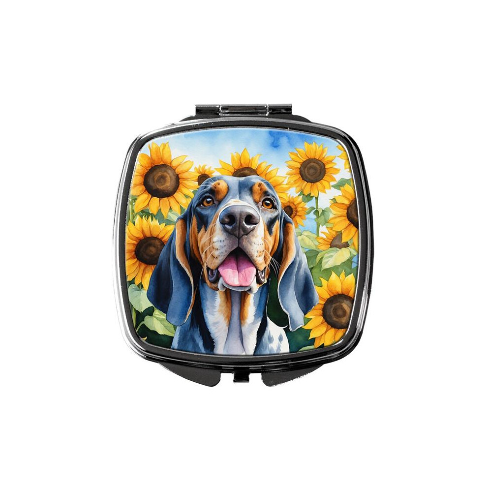 Carolines Treasures Dac6007scm 3 X 2.75 In. American English Coonhound In Sunflowers Compact Mirror