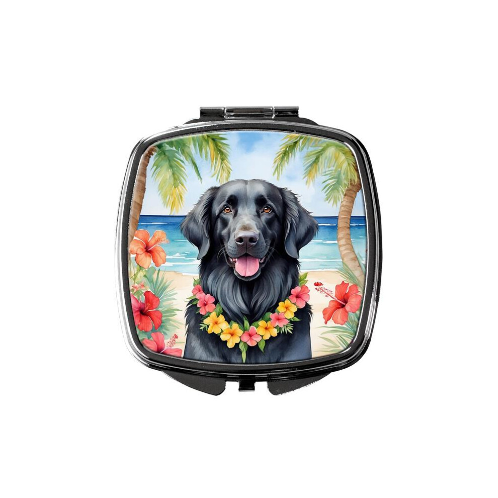Carolines Treasures Dac6432scm 3 X 2.75 In. Flat-Coated Retriever Luau Compact Mirror