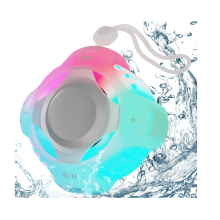 Chronus Waterproof Bluetooth Speaker IPX7, Shower Speaker with Multi-Color Light, Floating, Loud HD Stereo Sound, Robust Bass(Transparent color)