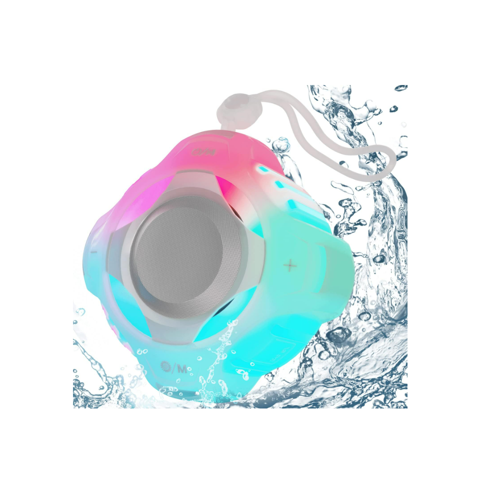Chronus Waterproof Bluetooth Speaker Ipx7, Shower Speaker With Multi-Color Floating, Loud Hd Stereo Sound, Robust Bass(Transparent Color) Light 6976918331151