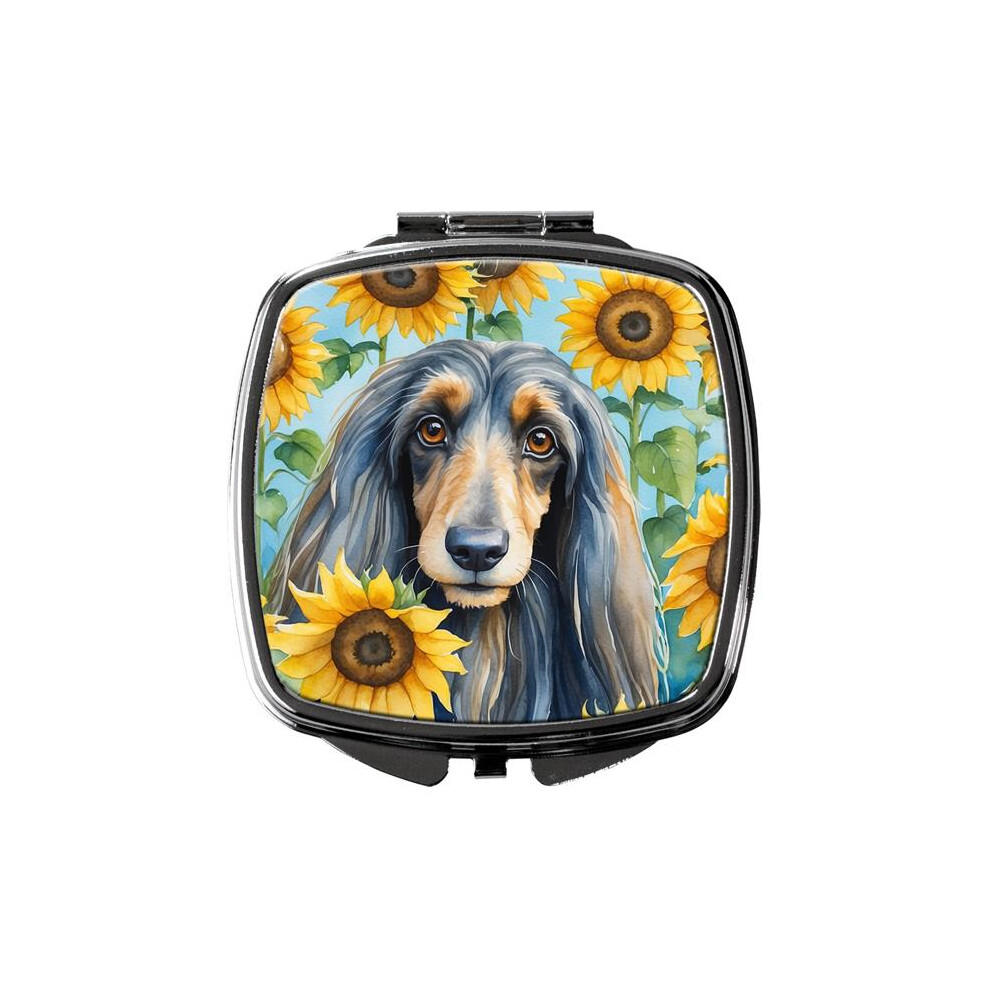 Carolines Treasures Dac6001scm 3 X 2.75 In. Afghan Hound In Sunflowers Compact Mirror
