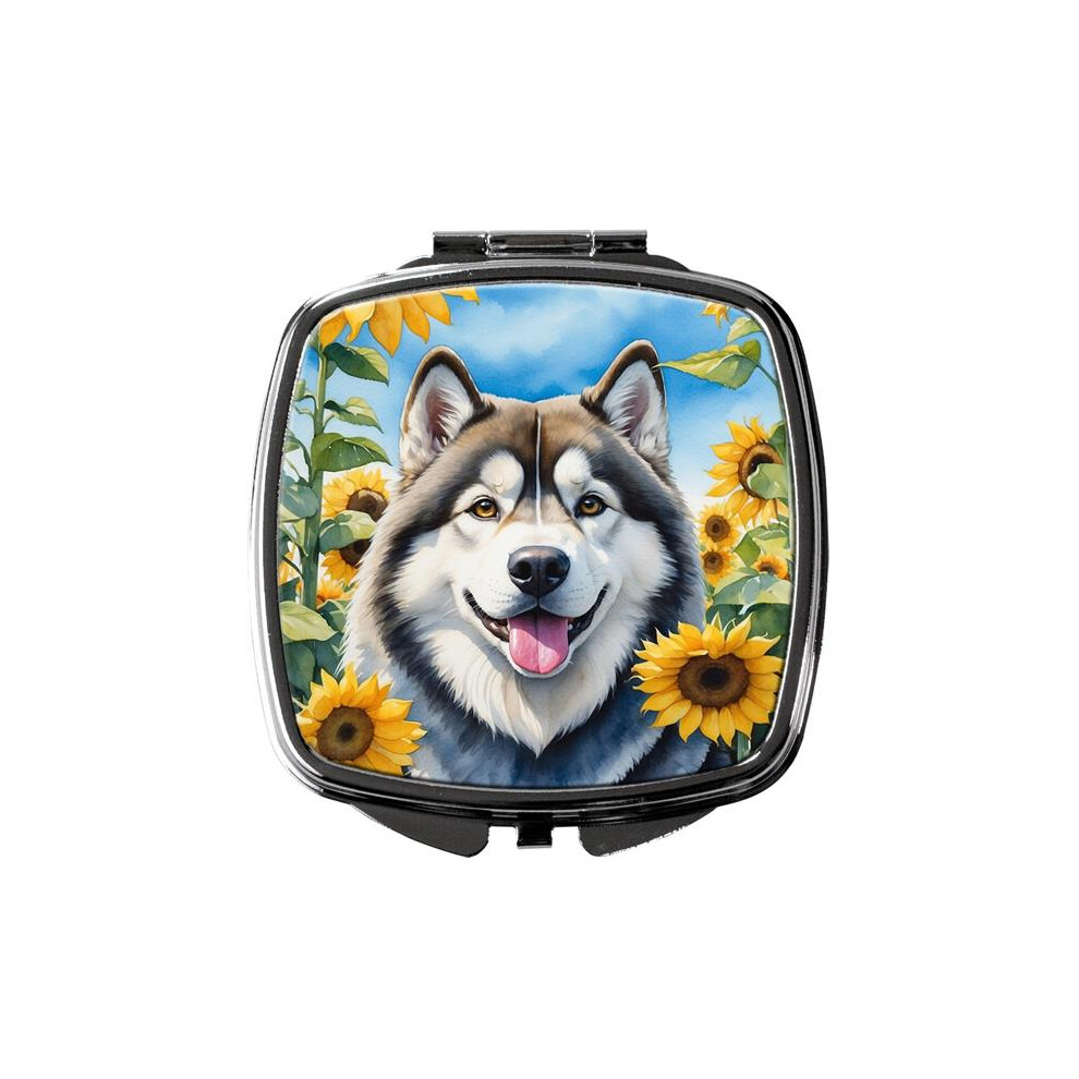 Carolines Treasures Dac6005scm 3 X 2.75 In. Alaskan Malamute In Sunflowers Compact Mirror