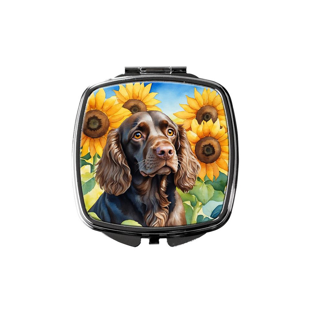Carolines Treasures Dac6039scm 3 X 2.75 In. Boykin Spaniel In Sunflowers Compact Mirror