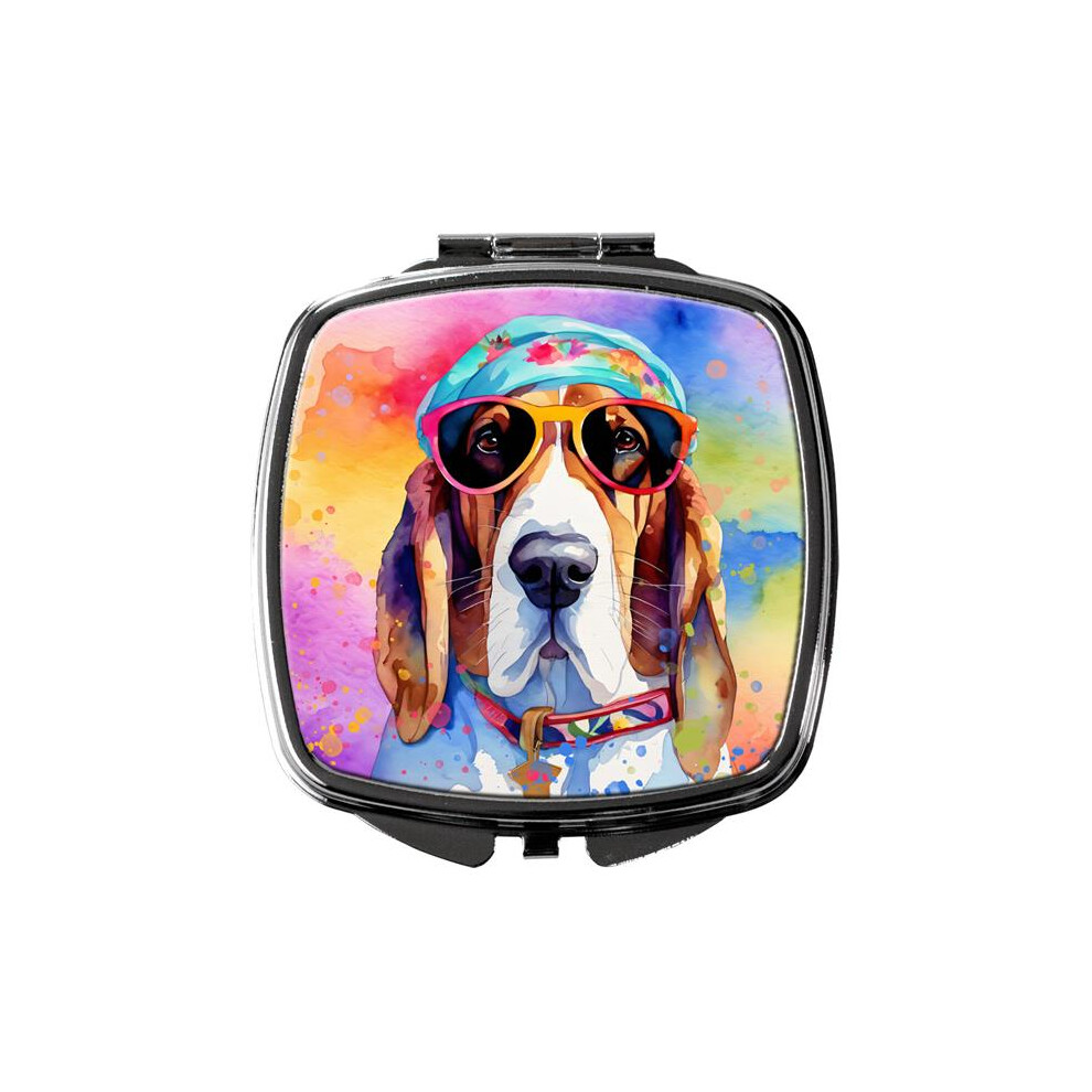 Carolines Treasures Dac2454scm 3 X 2.75 In. Basset Hound Hippie Dawg Compact Mirror