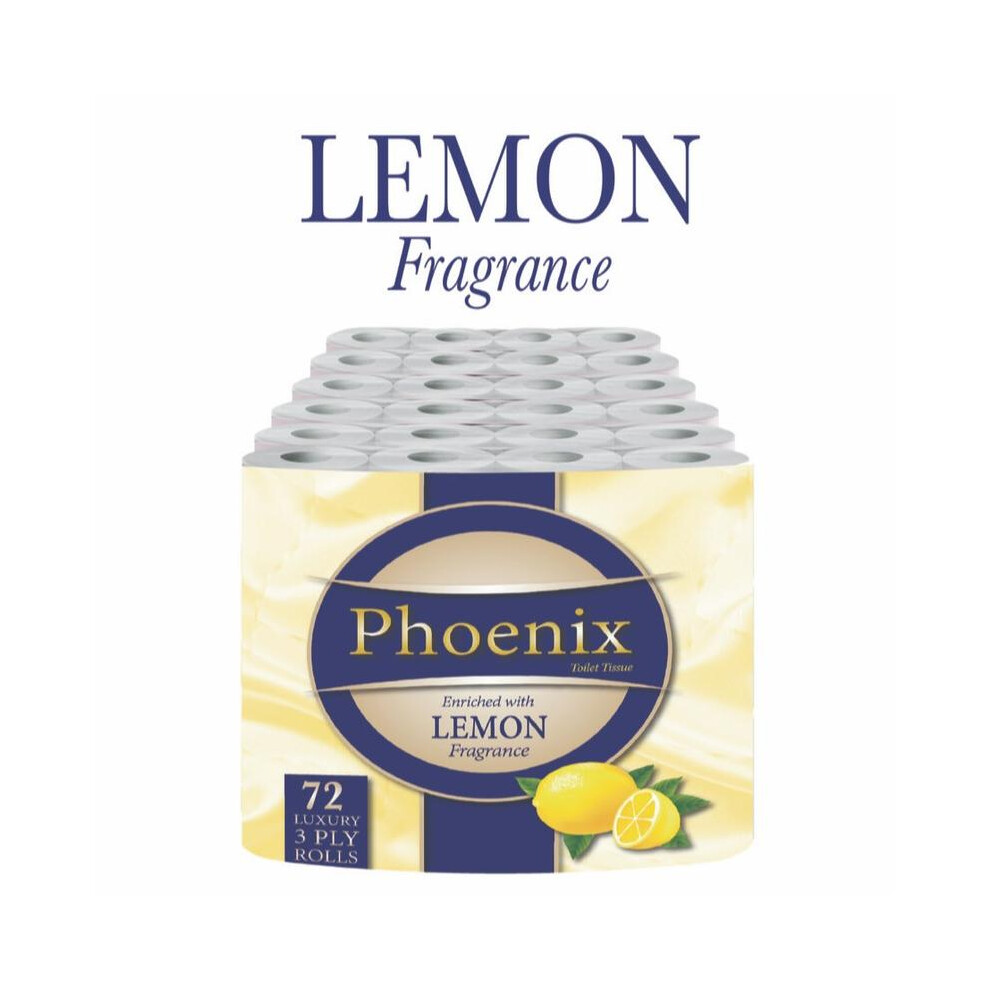 72 Toilet Rolls Lemon Fragranced 3 Ply