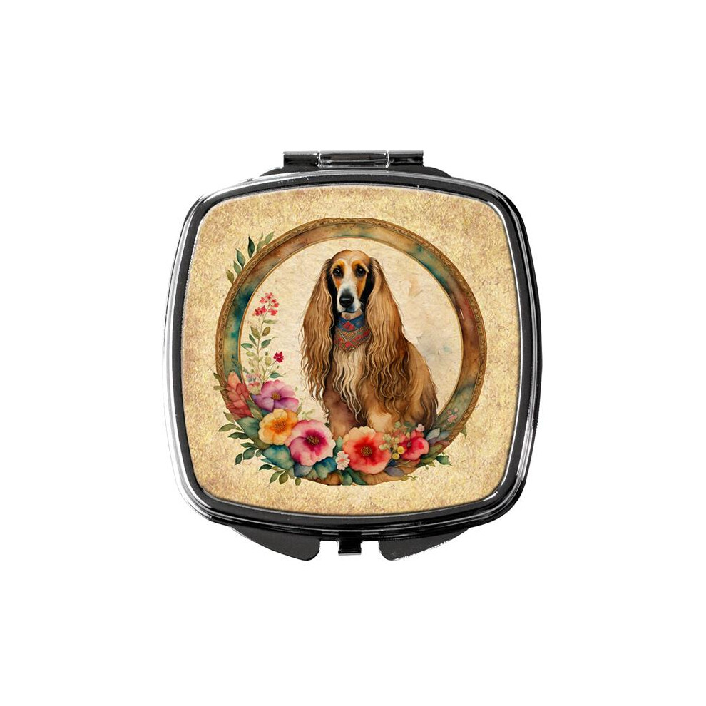 Carolines Treasures Dac2073scm 3 X 2.75 In. Afghan Hound & Flowers Compact Mirror