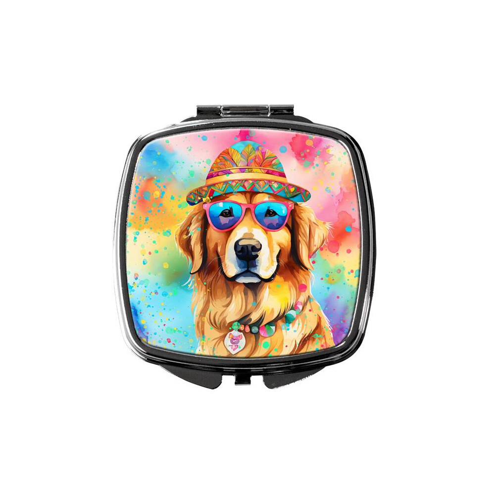 Carolines Treasures Golden Dac2514scm 3 X 2.75 In. Retriever Hippie Dawg Compact Mirror
