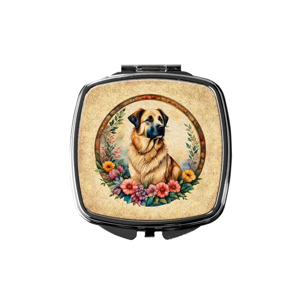 Carolines Treasures Dac2082scm 3 X 2.75 In. Anatolian Shepherd Dog & Flowers Compact Mirror