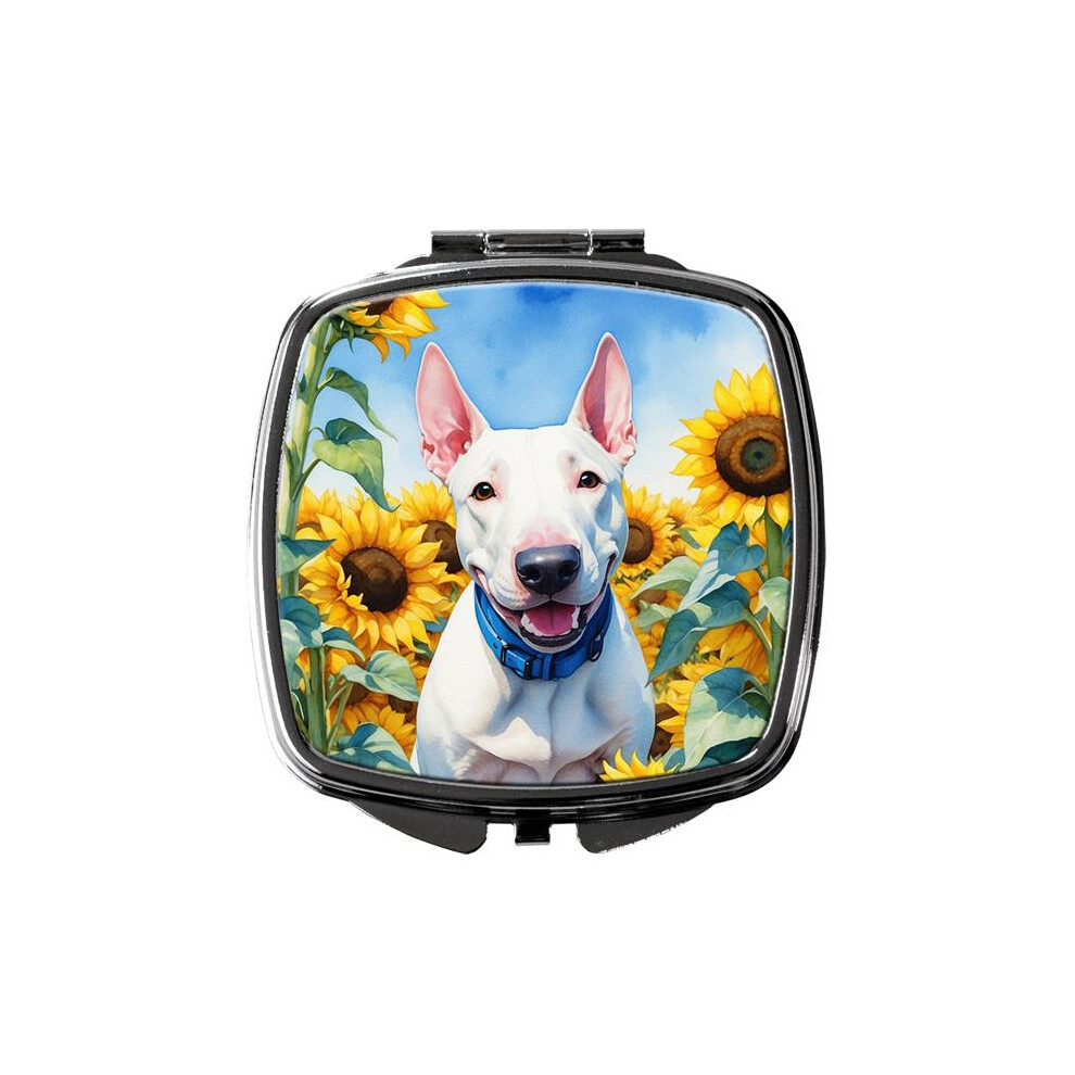 Carolines Treasures Dac6071scm 3 X 2.75 In. English Bull Terrier In Sunflowers Compact Mirror