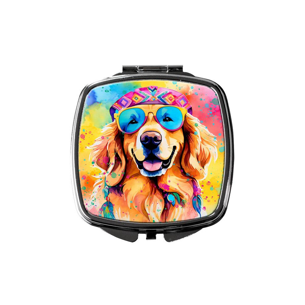 Carolines Treasures Golden Dac2512scm 3 X 2.75 In. Retriever Hippie Dawg Compact Mirror