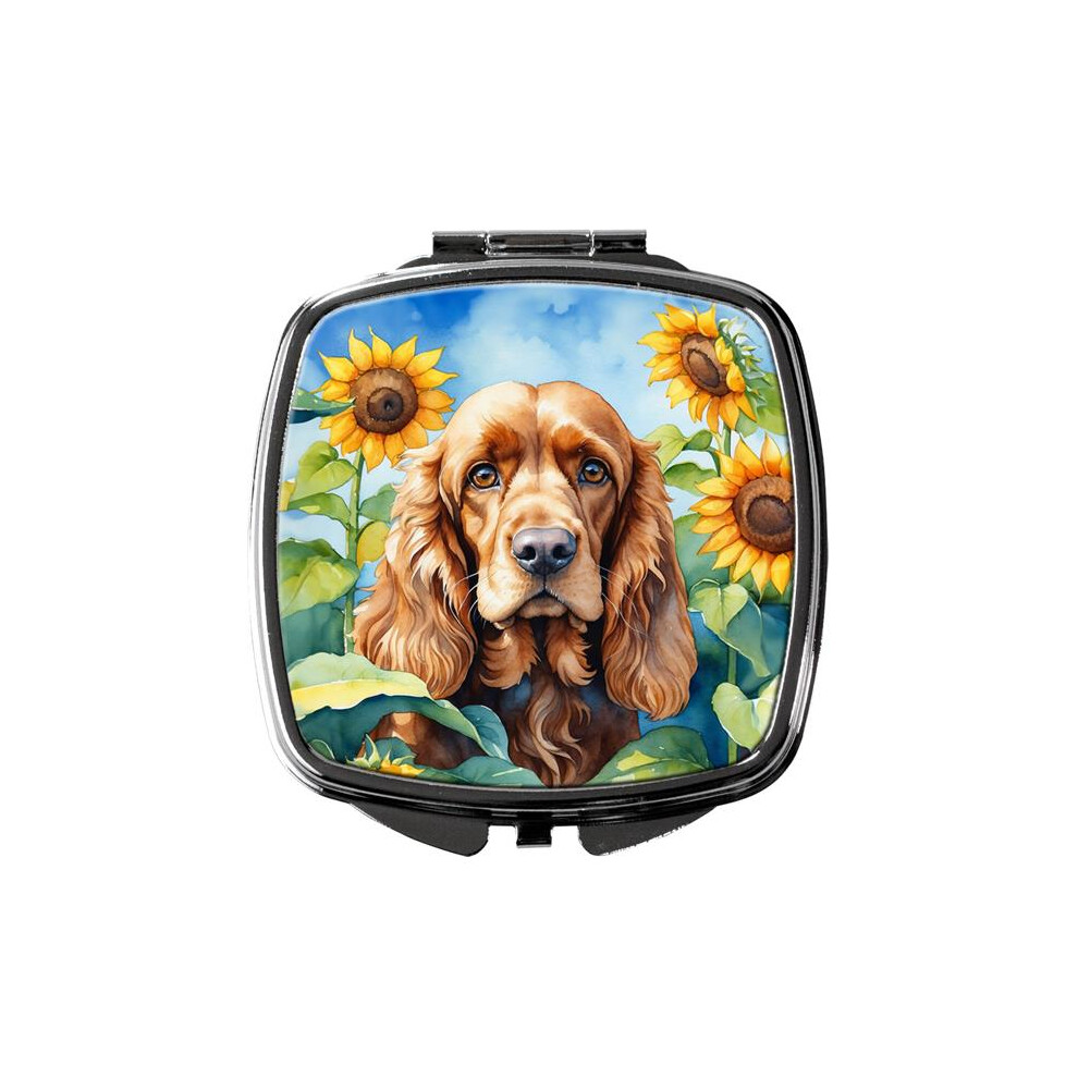 Carolines Treasures Dac6059scm 3 X 2.75 In. Cocker Spaniel In Sunflowers Compact Mirror