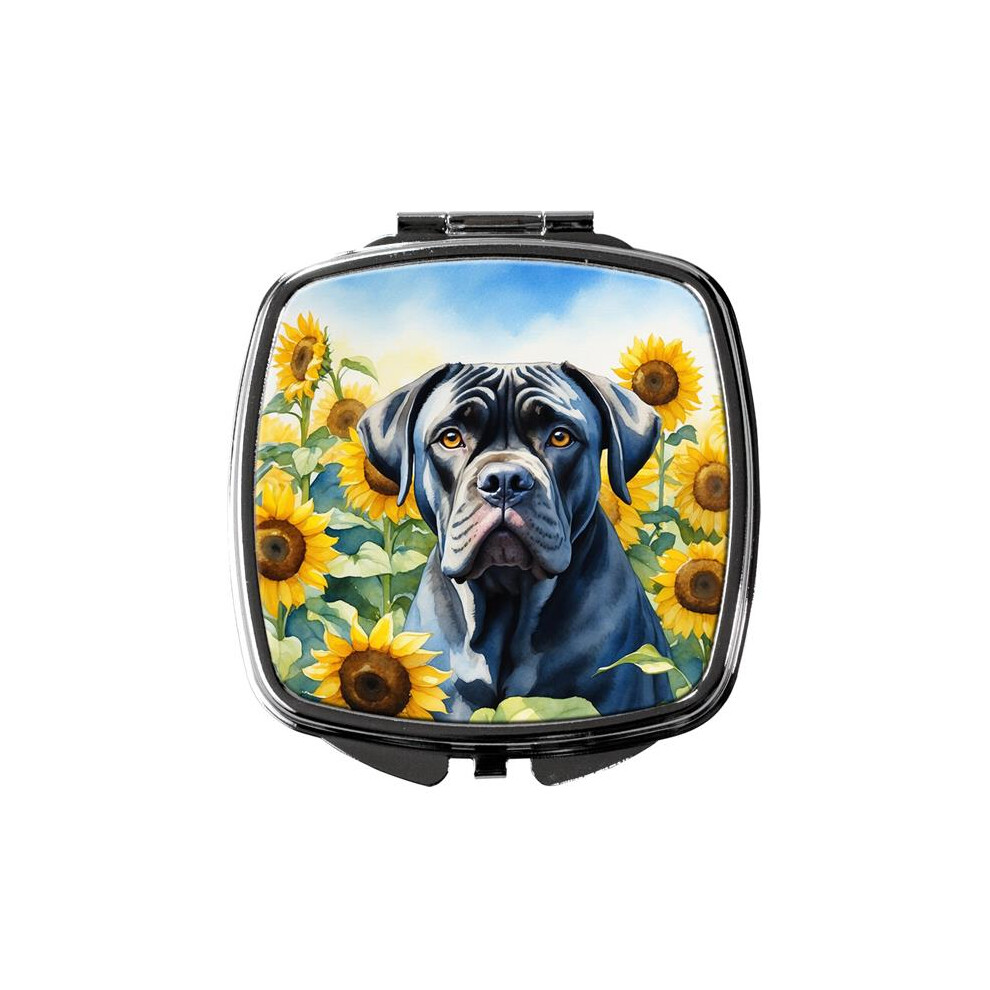 Carolines Treasures Dac6045scm 3 X 2.75 In. Cane Corso In Sunflowers Compact Mirror