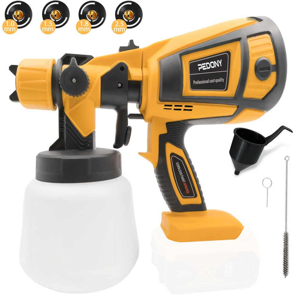 (1x 1000ml spray gun (No Battery,Compatible with DeWALT Battery?) 1000ML Cordless Paint Sprayer Spray Gun 3 Pattern