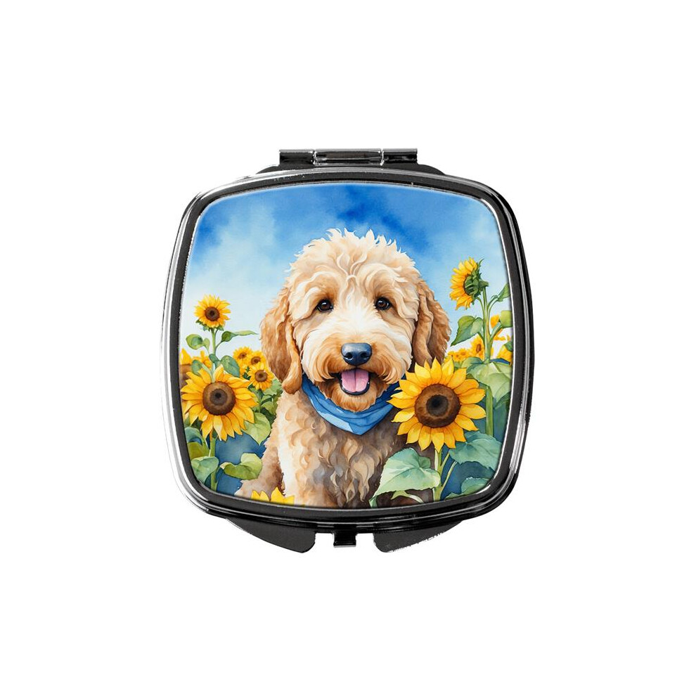 Carolines Treasures Dac6089scm 3 X 2.75 In. Goldendoodle In Sunflowers Compact Mirror