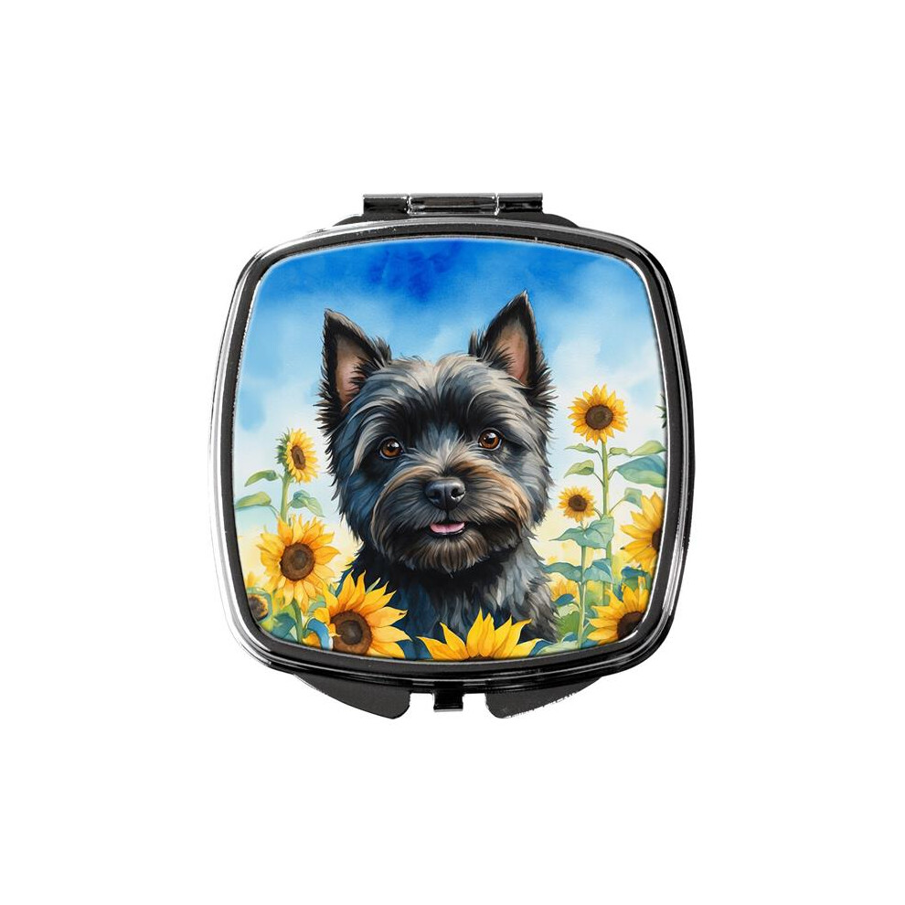 Carolines Treasures Dac6043scm 3 X 2.75 In. Cairn Terrier In Sunflowers Compact Mirror