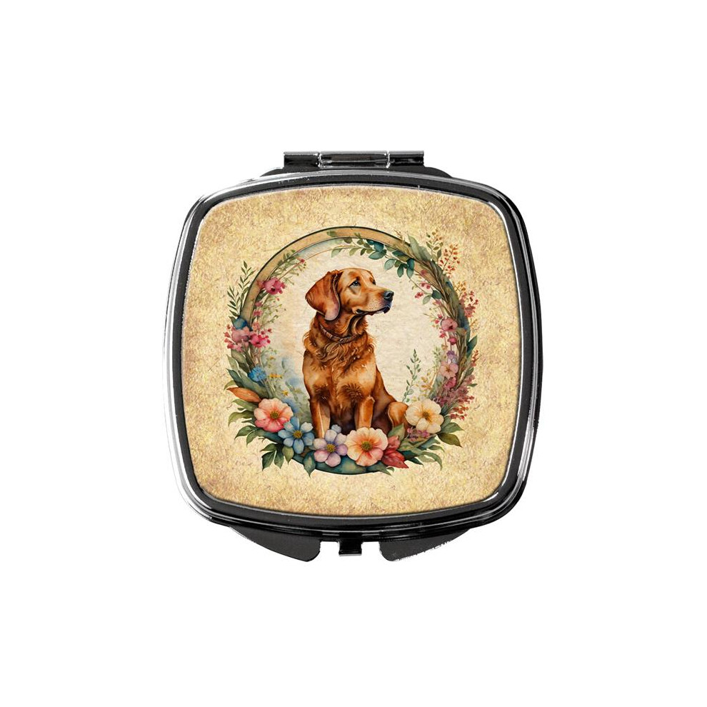 Carolines Treasures Dac2114scm 3 X 2.75 In. Chesapeake Bay Retriever & Flowers Compact Mirror