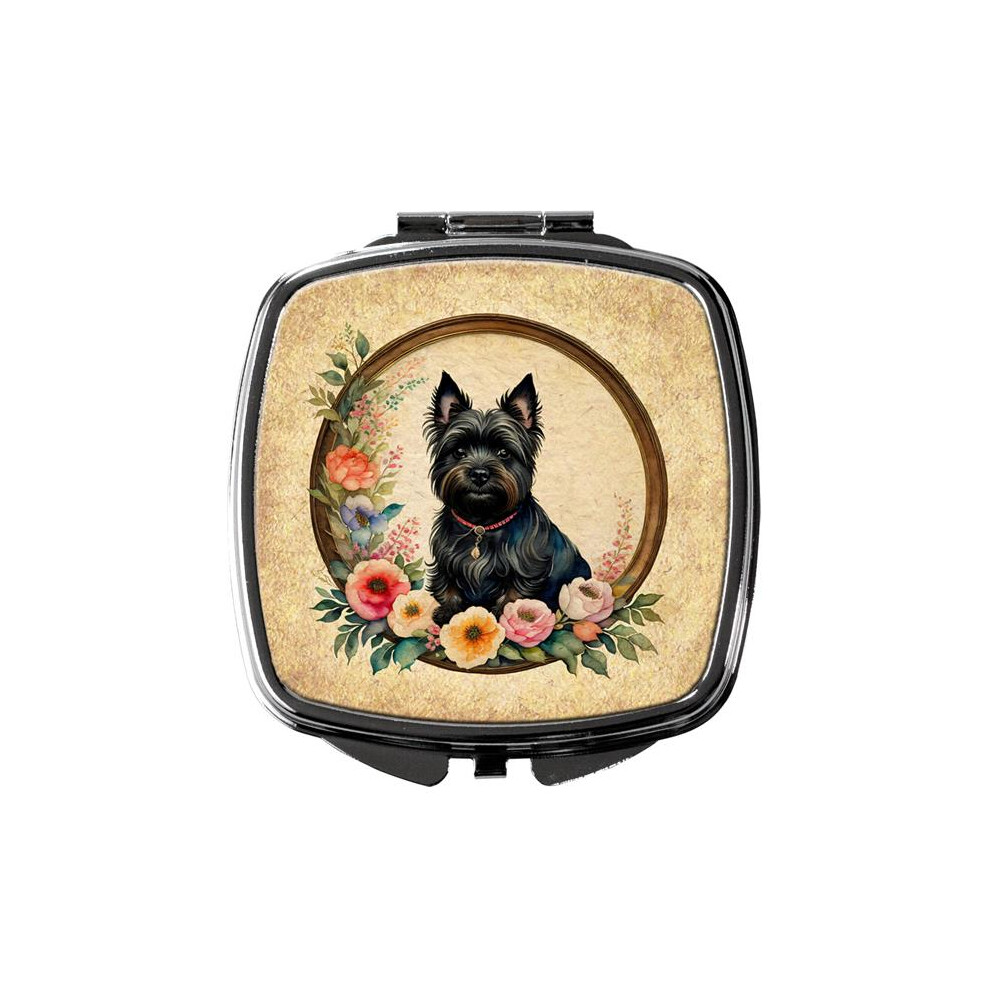 Carolines Treasures Dac2111scm 3 X 2.75 In. Cairn Terrier & Flowers Compact Mirror