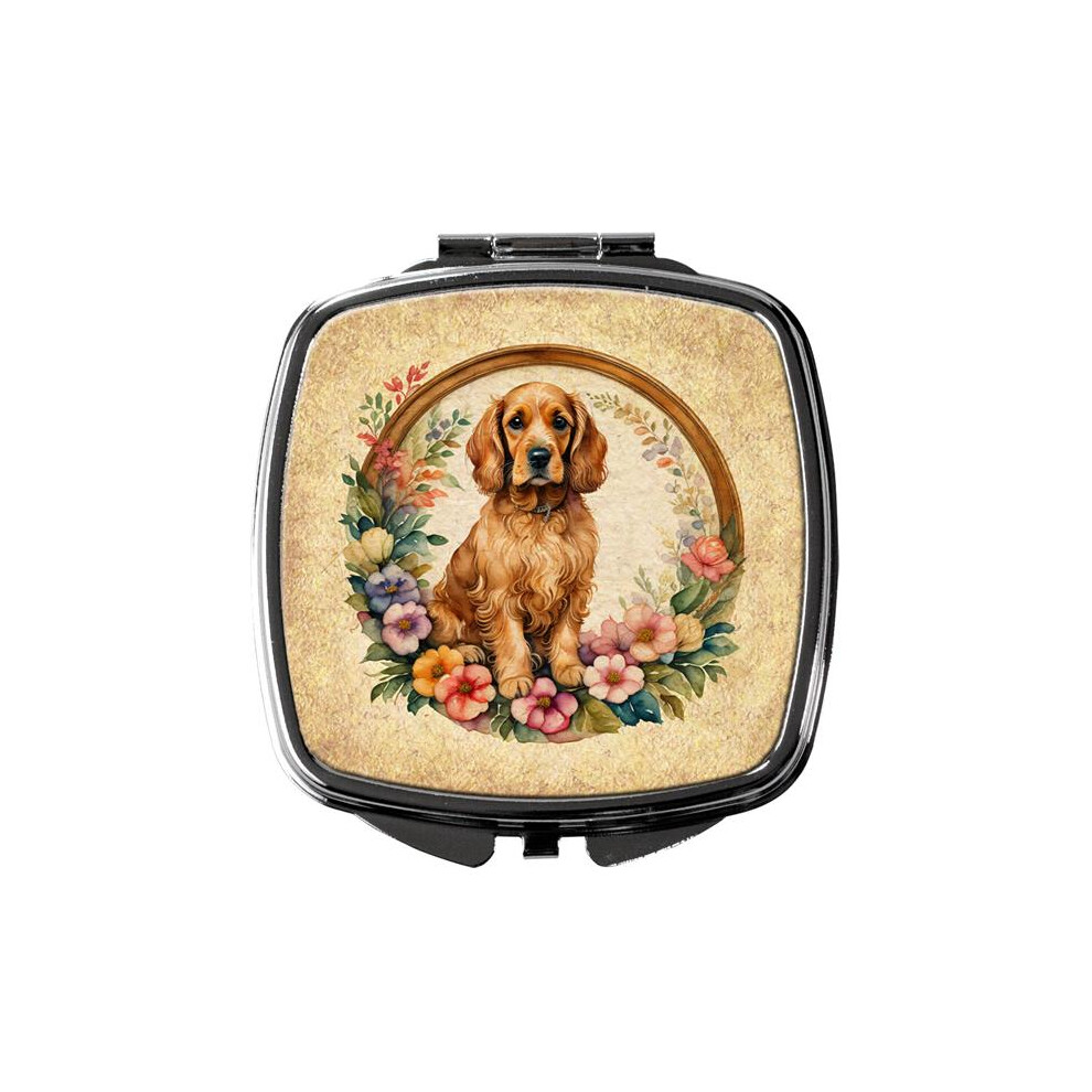 Carolines Treasures Dac2121scm 3 X 2.75 In. Cocker Spaniel & Flowers Compact Mirror