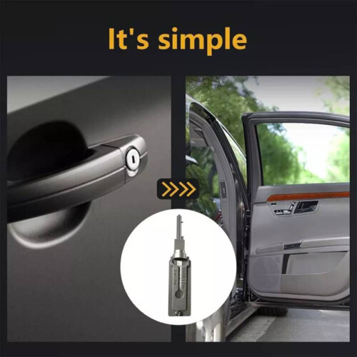 Door Key Decoder 2 In 1 Stainless Steel Handheld Decoder Key Pick Up Hook Tool 2