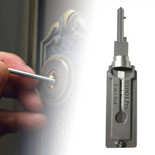 Door Key Decoder 2 In 1 Stainless Steel Handheld Decoder Key Pick Up Hook Tool 1