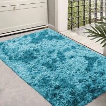 (Tye Dye Teal, 60 X 110 cm) Fluffy Rugs Anti-Slip Large Shaggy Rug Super Soft Mat Living Room Bedroom Carpet