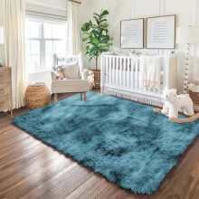 (Tye Dye Teal, 120 X 170 cm) Fluffy Rugs Anti-Slip Large Shaggy Rug Super Soft Mat Living Room Bedroom Carpet