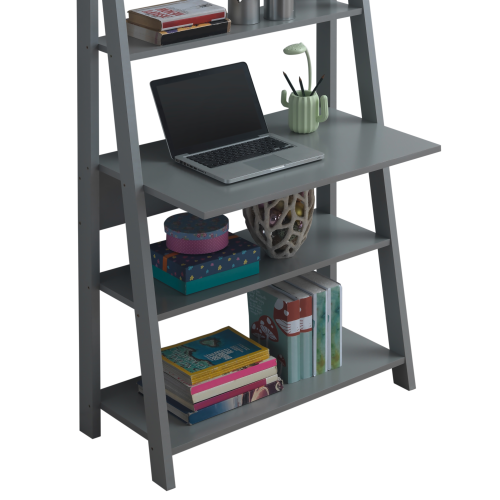 Timber Art Design UK Riva Dark Grey Ladder Desk Compact Home Office Workstation 2