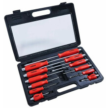 Amtech 12 Piece Mechanic's Screwdriver Set Go Through with Hex Bolster W5600