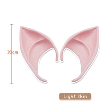 (S, 10cm Light skin) 1 Pair Latex Elf Ears Simulation Harmless And Soft Vampire Ear Prop An