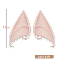(S, 12cm dark skin) 1 Pair Latex Elf Ears Simulation Harmless And Soft Vampire Ear Prop An