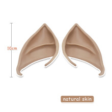 (S, 10cm natural skin) 1 Pair Latex Elf Ears Simulation Harmless And Soft Vampire Ear Prop An