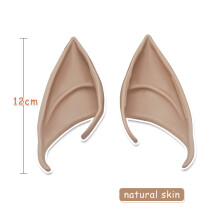 (S, 12cm natural skin) 1 Pair Latex Elf Ears Simulation Harmless And Soft Vampire Ear Prop An
