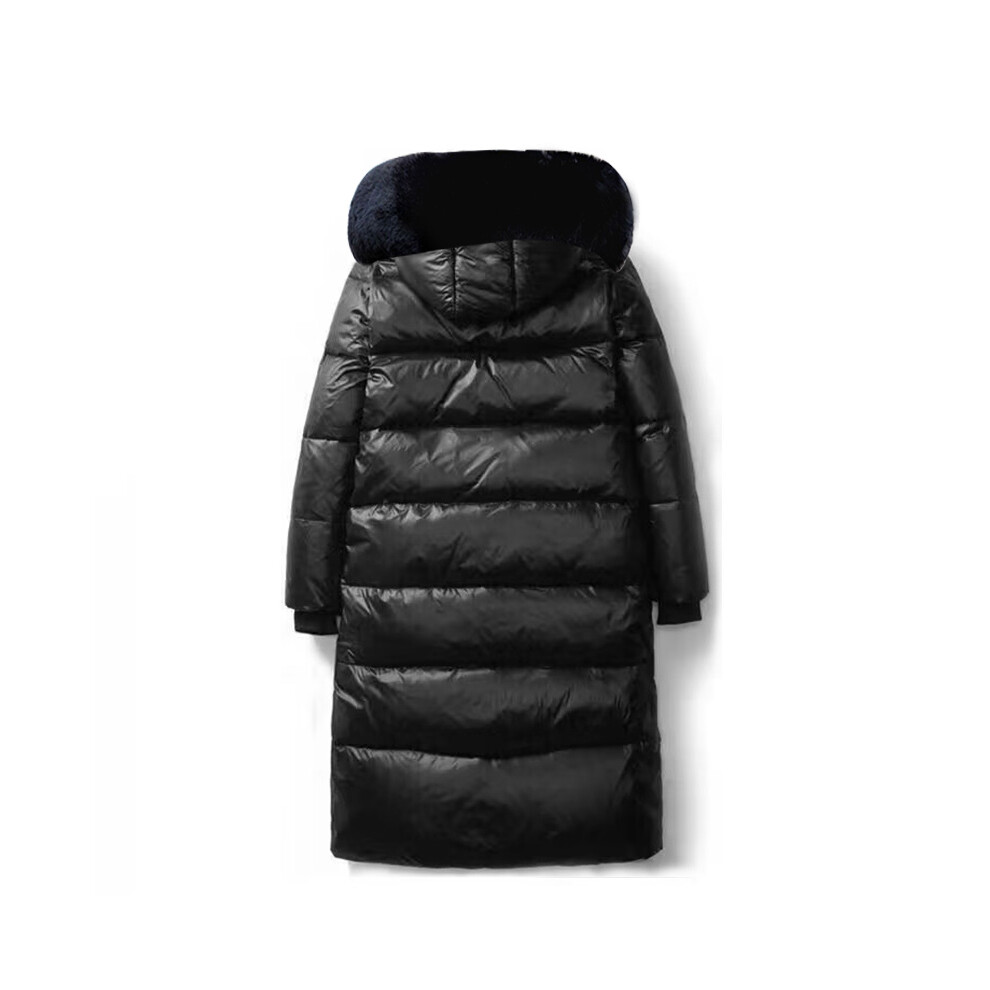 (L 46-52KG, black) Parkas Long Black Female Coat Winter Waterproof Women's down jacket Wi