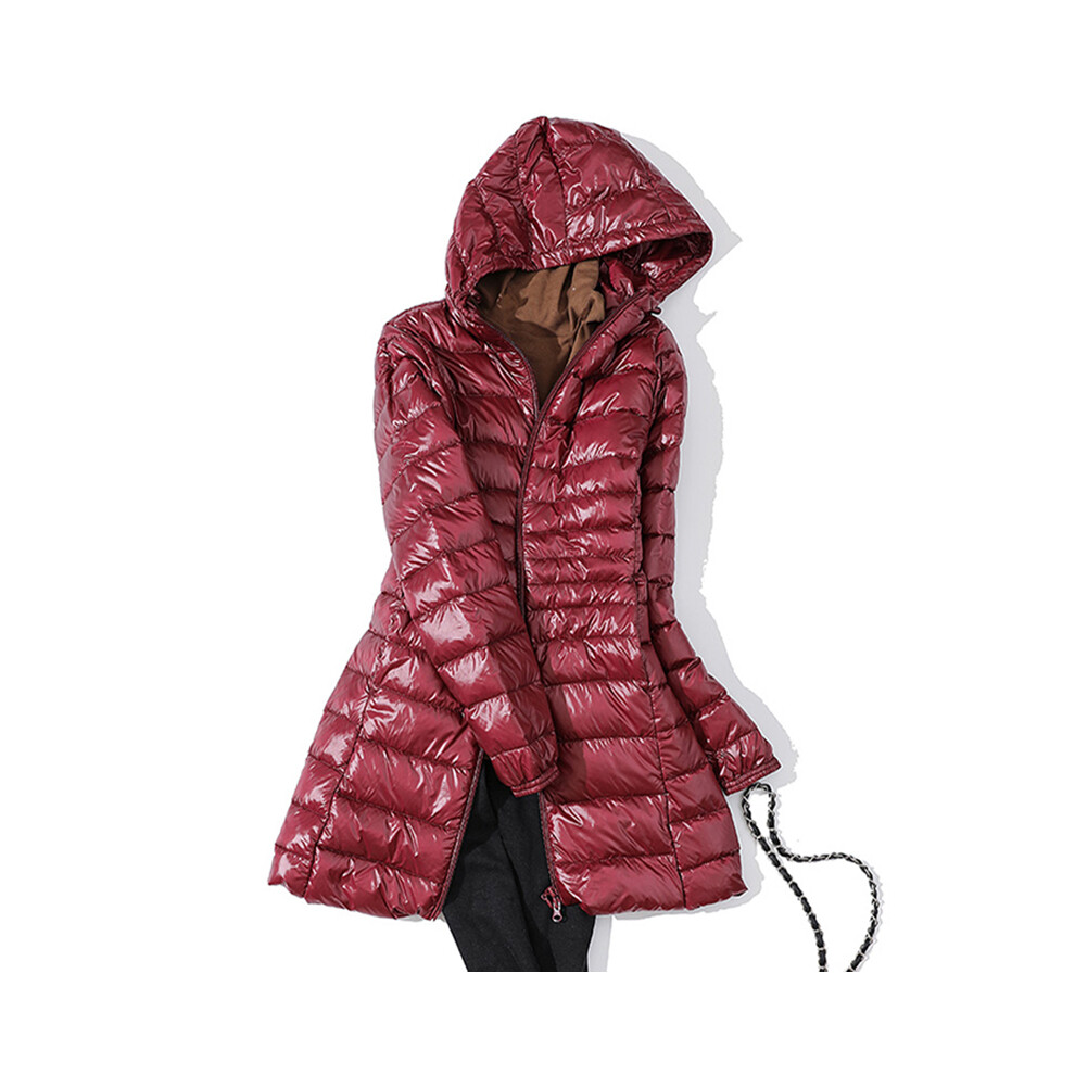 (M, Wine red) Women Puffer Jackets Ultralight Duck Down Jacket 2024 New Autumn Winte