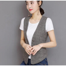 (M, sehnhuise) 2024 New Women's Suit Vest V-Neck Single Breasted Sleeveless Jacket So