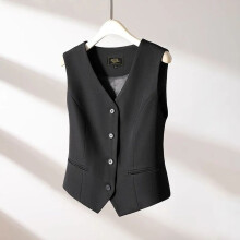 (xxxL, Black) 2024 New Women's Suit Vest V-Neck Single Breasted Sleeveless Jacket So