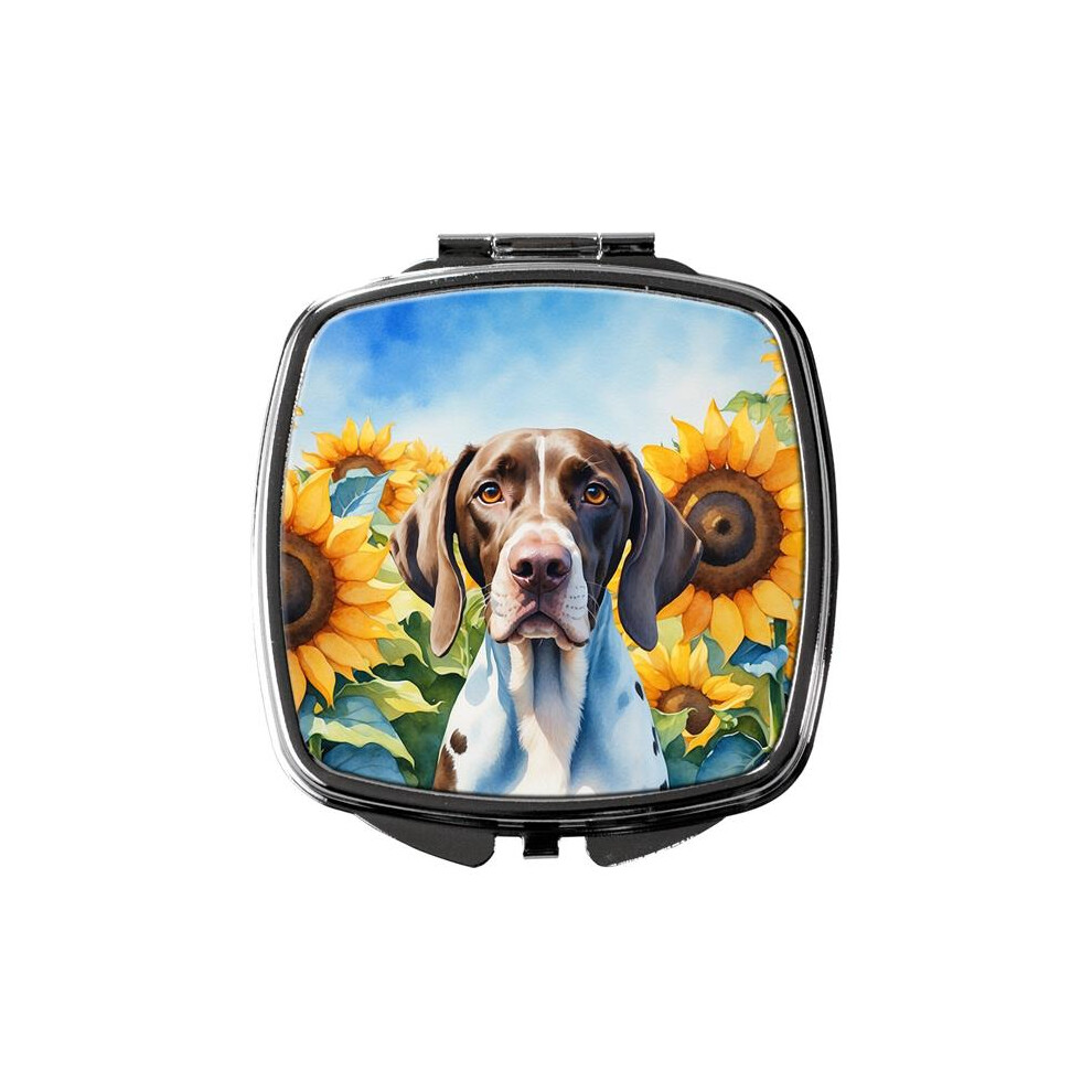 Carolines Treasures Dac6134scm 3 X 2.75 In. Pointer In Sunflowers Compact Mirror