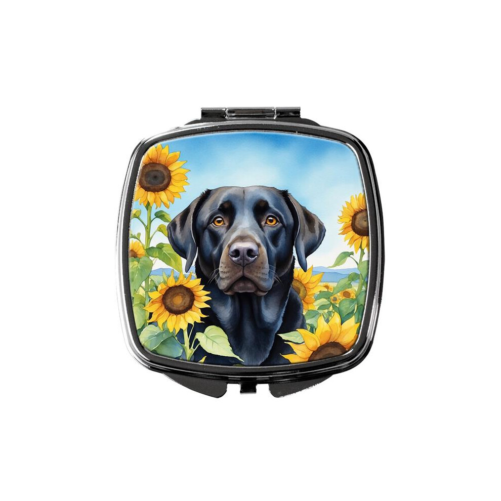 Carolines Treasures Dac6109scm 3 X 2.75 In. Labrador Retriever In Sunflowers Compact Mirror