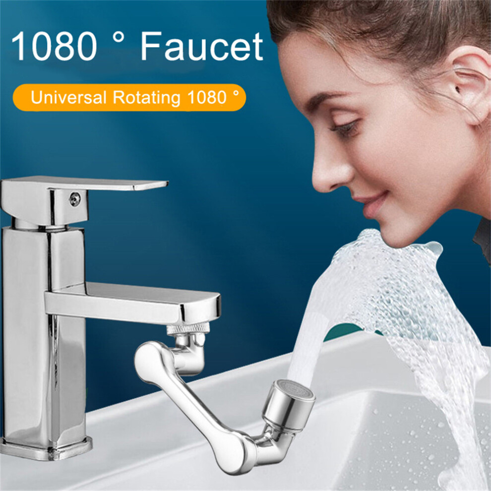Abs Universal 1080 Swivel Robotic Arm Swivel Extension Faucet Aerator Kitchen Sink Faucet Extender 1 Water Flow Mode 6459404663245