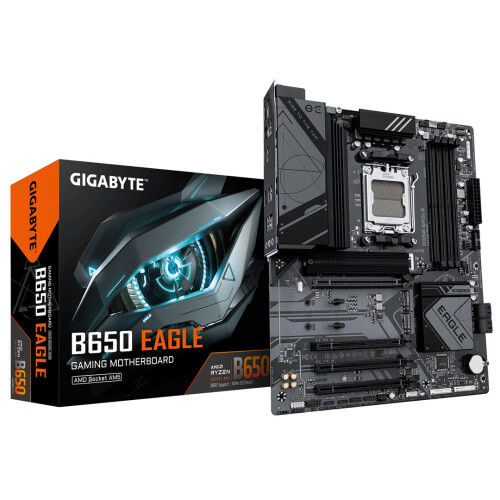 Gigabyte GIGABYTE B650 EAGLE Motherboard - Supports AMD Ryzen 9000 CPUs, 12+2+2 Phases Digital VRM, up to 7600MHz DDR5 (OC), 1xPC