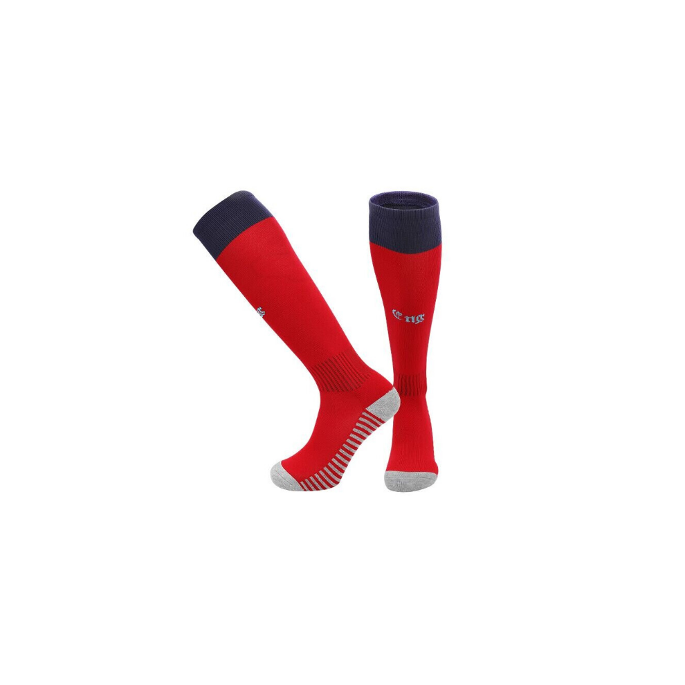 (England Away, Kids(EU 30-36)) Junior Kids Football Training Activewear Socks Non-slip Knee High Grip Soccer Socks