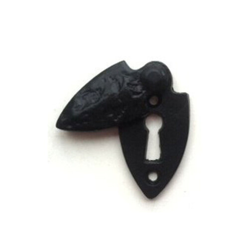 Black Antique Cast Iron Keyhole Cover Escutcheon - Covered Shield 50mm