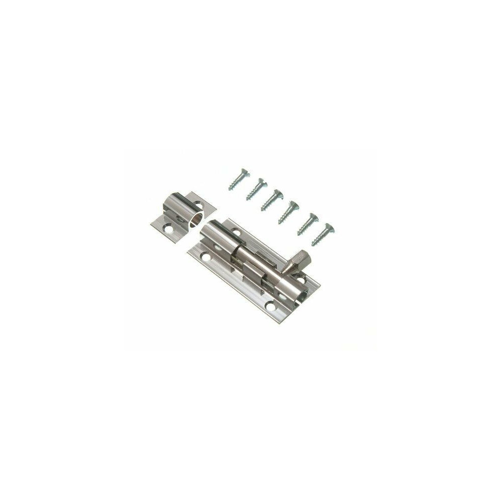 Door Bolt Barrel Slide Lock 50Mm 2 Inch Chrome With Screws 767654213520