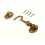 CABIN HOOK AND EYE 75MM 3 INCH SOLID POLISHED BRASS WITH SCREWS 1