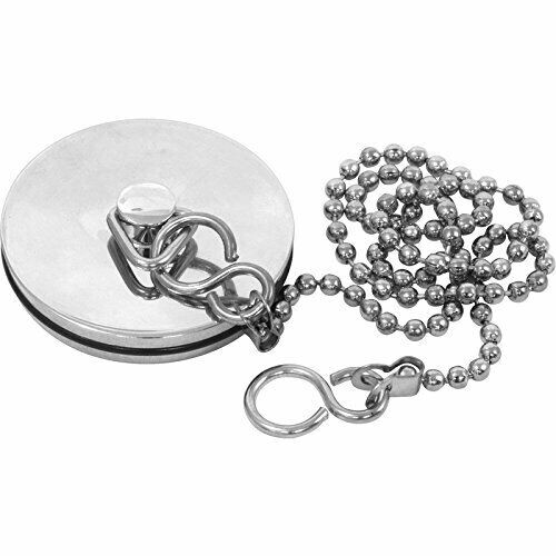 1 1/2" Basin Chrome Plated Plug with Chain Stay