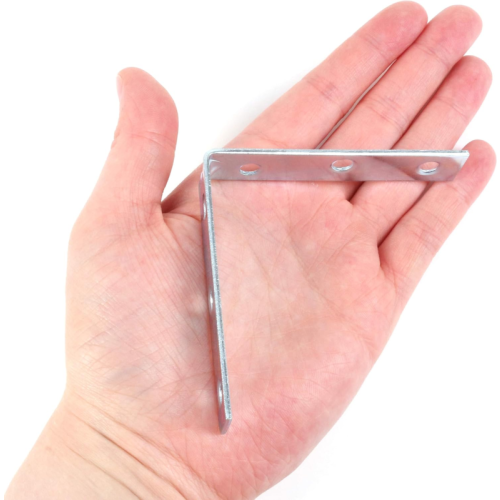 L Shape Cabinet Cupboard Repair Plates Corner Brackets R Angle  75mm - 10 Pack 2