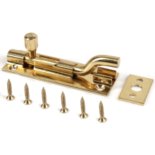 Necked Slide Bolt - 75MM Small Offset Brass Toilet Door Lock